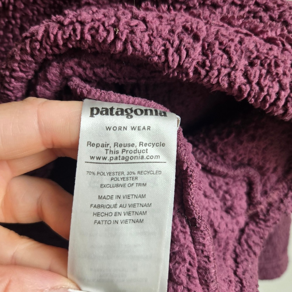 Patagonia M Los Gatos 1/4 Zip Pullover Womens Purple Sherpa Fleece 25235 - Picture 3 of 8